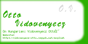 otto vidovenyecz business card